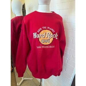 Vintage Red Hard Rock Cafe San Francisco Crewneck Large